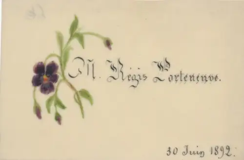 Vorläufer Zelluloid Ak Regis Porteneuve, Stiefmütterchen, 1892