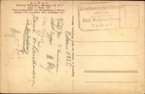 Ak Krün in Oberbayern, Krottenkopfhütte