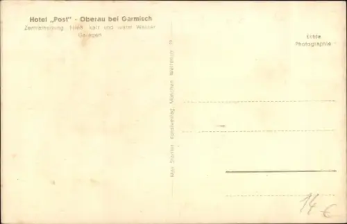 Ak Oberau in Oberbayern, Hotel zur Post