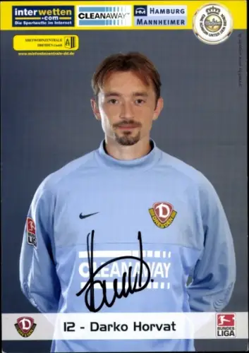 Autogrammkarte Fußballer Darko Horvat, SG Dynamo Dresden, Autogramm