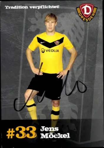 Autogrammkarte Fußballer Jens Möckel, SG Dynamo Dresden, Autogramm