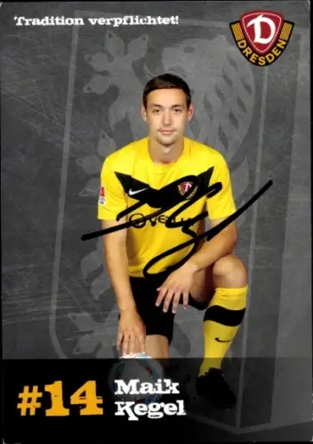 Autogrammkarte Fußballer Maik Kegel, SG Dynamo Dresden, Autogramm