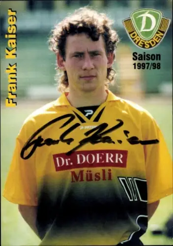 Autogrammkarte Fußballer Frank Kaiser, SG Dynamo Dresden, Autogramm