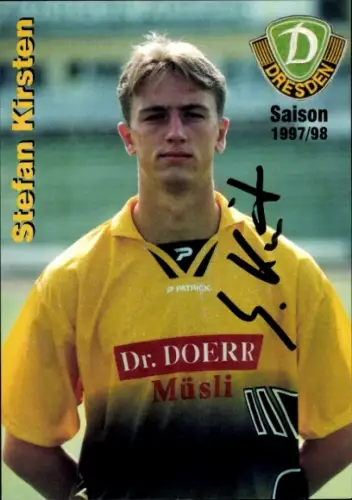 Autogrammkarte Fußballer Stefan Kirsten, SG Dynamo Dresden, Autogramm