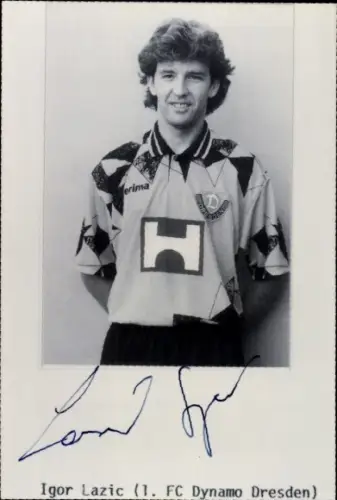 Autogrammkarte Fußballer Igor Lazic, SG Dynamo Dresden, Autogramm
