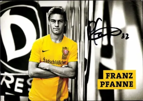 Autogrammkarte Fußballer Franz Pfanne, SG Dynamo Dresden, Autogramm