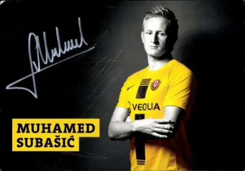 Autogrammkarte Fußballer Muhamed Subasic, SG Dynamo Dresden, Autogramm