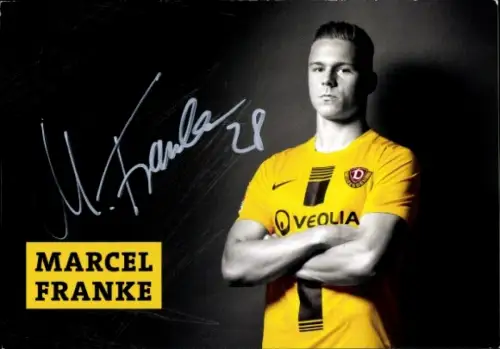 Autogrammkarte Fußballer Marcel Franke, SG Dynamo Dresden, Autogramm