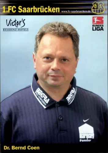 Autogrammkarte Sportdirektor Dr. Bernd Coen, 1. FC Saarbrücken