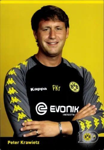 Autogrammkarte Assistenz Trainer Peter Krawietz, BVB 09, Borrussia Dortmund, Autogramm