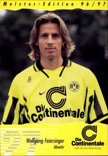 Autogrammkarte Fußballer Wolfgang Feiersinger, Borussia Dortmund / BVB 09