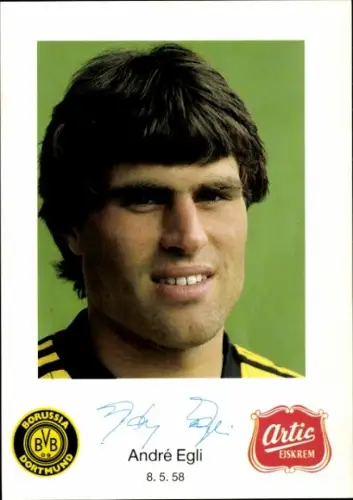Autogrammkarte Fußballer André Egli, Borussia Dortmund / BVB 09, Autogramm