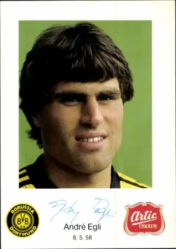 Autogrammkarte Fußballer André Egli, Borussia Dortmund / BVB 09, Autogramm