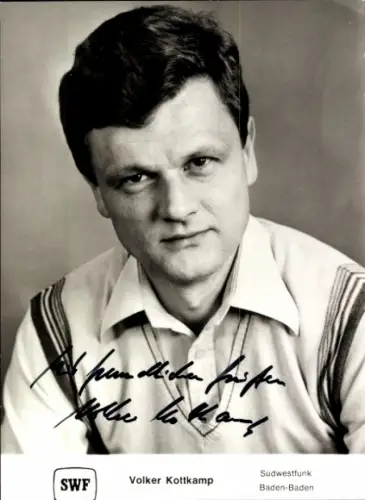Autogrammkarte Moderator Volker Kottkamp, Portrait, Autogramm