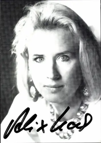 Autogrammkarte Redakteurin Alix Koch, Portrait, Autogramm