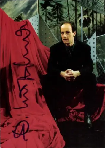 Autogrammkarte Moderator Friedrich Küppersbusch, Portrait, Autogramm