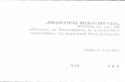 Autogrammkarte Moderatorin Christa Kummer, Portrait, Autogramm