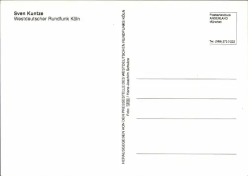 Autogrammkarte Moderator Sven Kuntze, Portrait, Autogramm