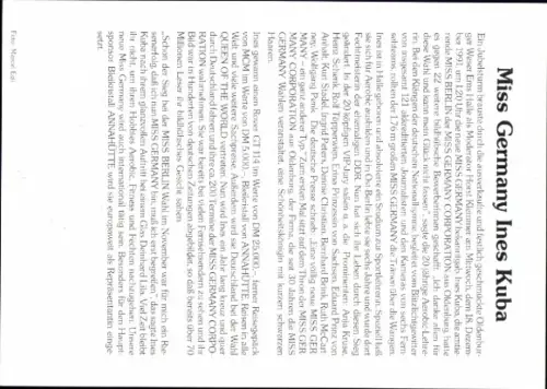 Autogrammkarte Moderatorin Ines Kuba, Portrait, Autogramm