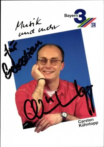 Autogrammkarte Moderator Carsten Kühntopp, Portrait, Autogramm