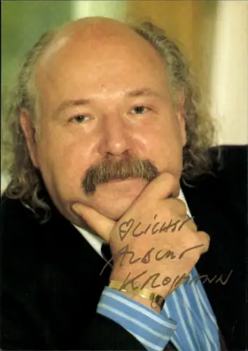 Autogrammkarte Moderator Albert Krogmann, Portrait, Autogramm