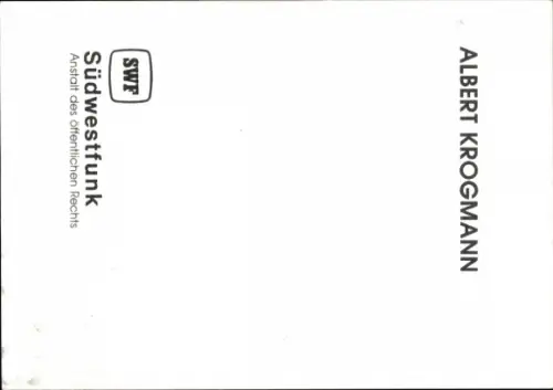 Autogrammkarte Moderator Albert Krogmann, Portrait, Autogramm