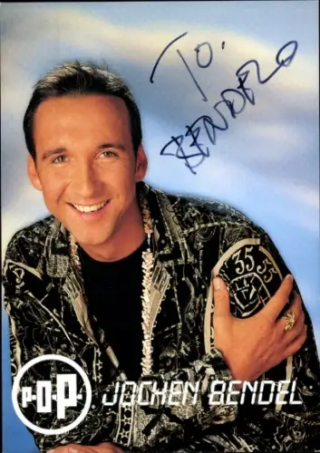 Autogrammkarte Moderator Jochen Bendel, Portrait, Autogramm