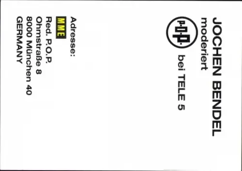 Autogrammkarte Moderator Jochen Bendel, Portrait, Autogramm