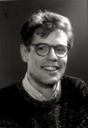 Autogrammkarte Moderator Rüdiger Becker, Portrait, Autogramm