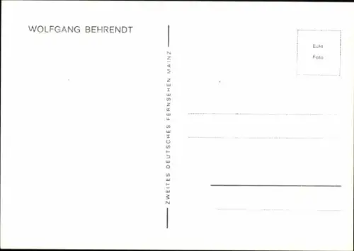 Ak Nachrichtensprecher Wolfgang Behrendt, Autogramm