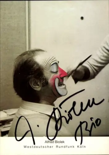 Autogrammkarte Moderator Alfred Biolek, Portrait, Autogramm