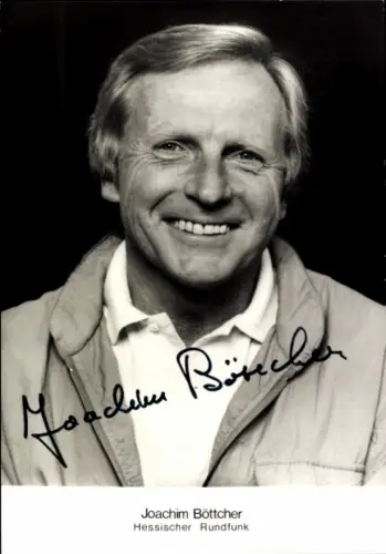 Autogrammkarte Moderator Joachim Böttcher, Portrait, Autogramm