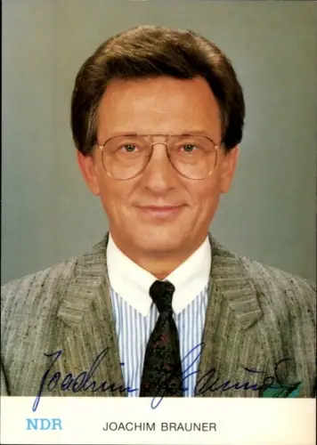 Autogrammkarte Moderator Joachim Brauner, Portrait, Autogramm