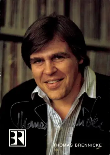 Autogrammkarte Moderator Thomas Brennicke, Portrait, Autogramm
