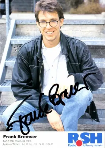 Autogrammkarte Moderator Frank Bremser, Portrait, Autogramm