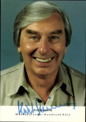 Autogrammkarte Moderator Kurt Brumme, Portrait, Autogramm