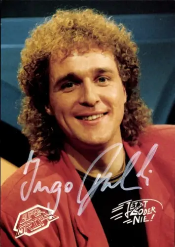 Autogrammkarte Moderator Ingo Dubinski, Portrait, Autogramm