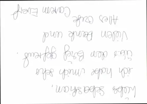 Autogrammkarte Moderatorin Carem Evert, Portrait, Autogramm