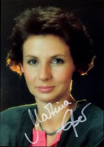 Autogrammkarte Moderatorin Martina Eßer, Portrait, Autogramm