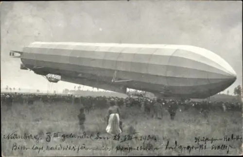 Ak Nürnberg, Landung Zeppelin III, 1909