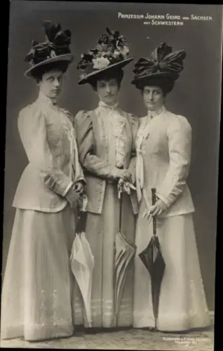 Ak Prinzessin Johann Georg von Sachsen mit Schwestern, Maria Immaculata von Bourbon Sizilien