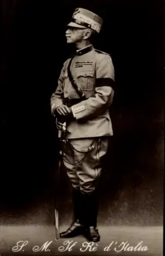 Ak König Vittorio Emanuele III von Italien, Portrait