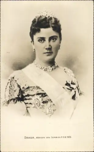Ak Königin Draga von Serbien, Portrait