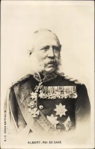 Ak König Albert von Sachsen, Portrait in Uniform, Orden