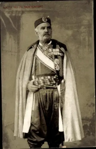 Ak König Nikita von Montenegro, Portrait in Uniform
