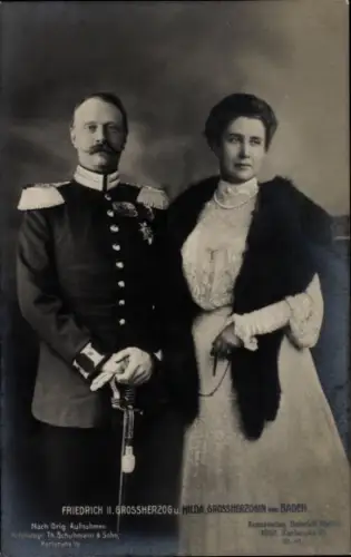 Ak Großherzog Friedrich II. von Baden, Großherzogin Hilda