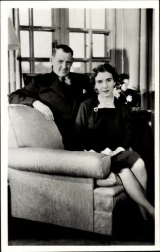 Ak König Frederik IX. von Dänemark, Königin Ingrid, Portrait