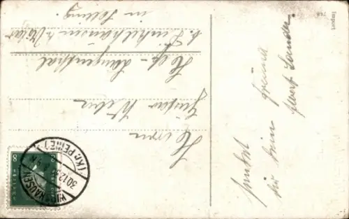 Präge Ak Glückwunsch Neujahr, Kleeblatt, Uhr