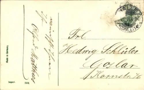 Passepartout Ak Glückwunsch Neujahr, Dorfidyll