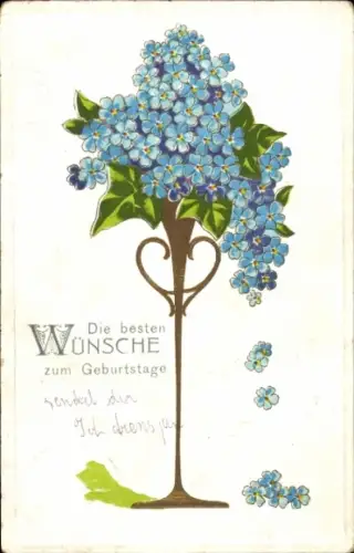 Präge Ak Glückwunsch Geburtstag, Blumen